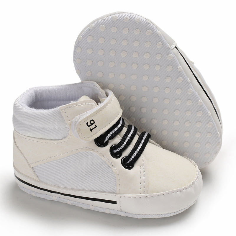 Unisex Baby Girls Boys Shoes Infant Soft Sole Canvas Newborn First Walkers High Top Anti-Slip Sneakers