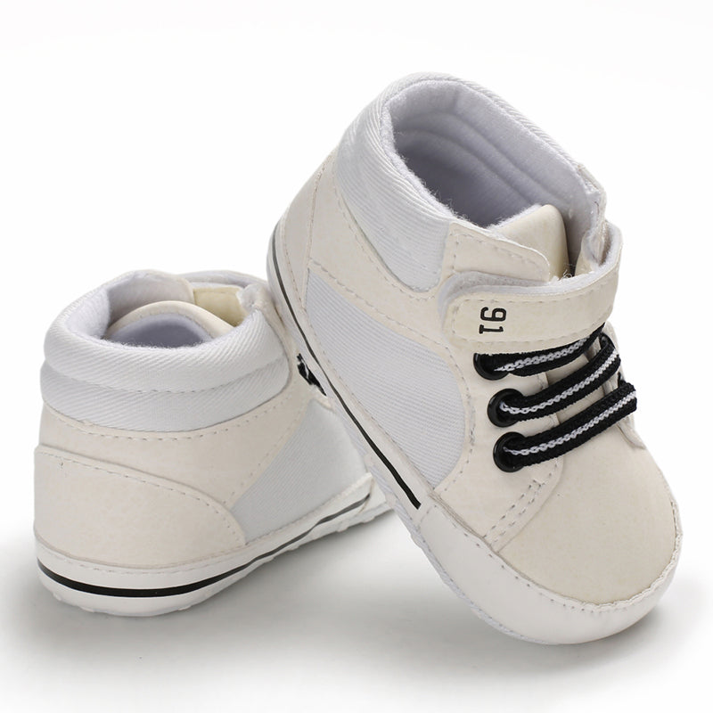 Unisex Baby Girls Boys Shoes Infant Soft Sole Canvas Newborn First Walkers High Top Anti-Slip Sneakers