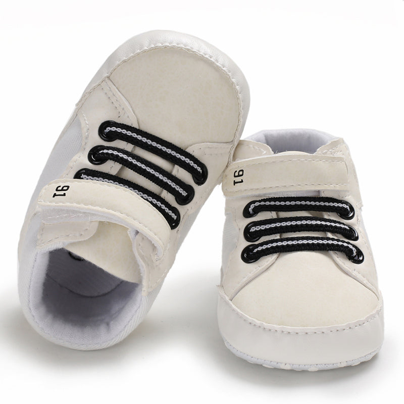 Unisex Baby Girls Boys Shoes Infant Soft Sole Canvas Newborn First Walkers High Top Anti-Slip Sneakers