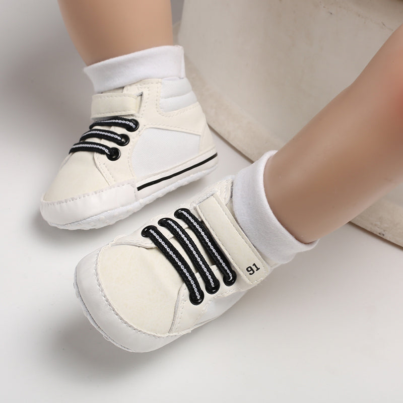 Unisex Baby Girls Boys Shoes Infant Soft Sole Canvas Newborn First Walkers High Top Anti-Slip Sneakers