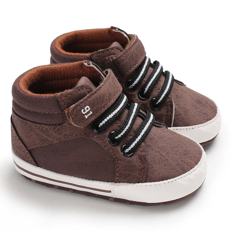 Unisex Baby Girls Boys Shoes Infant Soft Sole Canvas Newborn First Walkers High Top Anti-Slip Sneakers