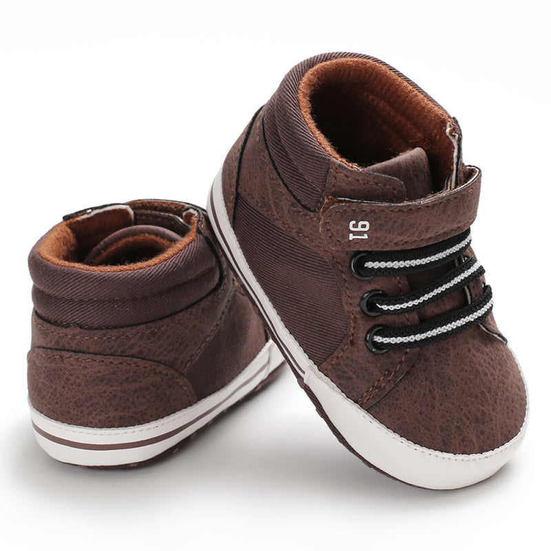 Unisex Baby Girls Boys Shoes Infant Soft Sole Canvas Newborn First Walkers High Top Anti-Slip Sneakers