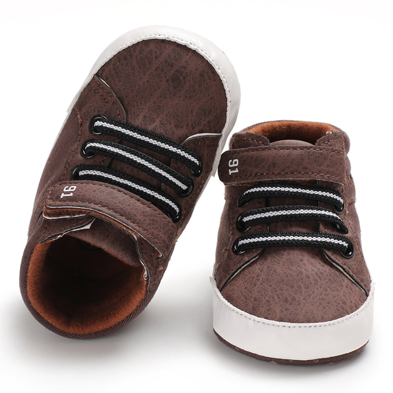 Unisex Baby Girls Boys Shoes Infant Soft Sole Canvas Newborn First Walkers High Top Anti-Slip Sneakers