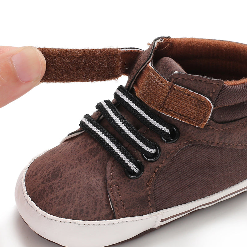 Unisex Baby Girls Boys Shoes Infant Soft Sole Canvas Newborn First Walkers High Top Anti-Slip Sneakers