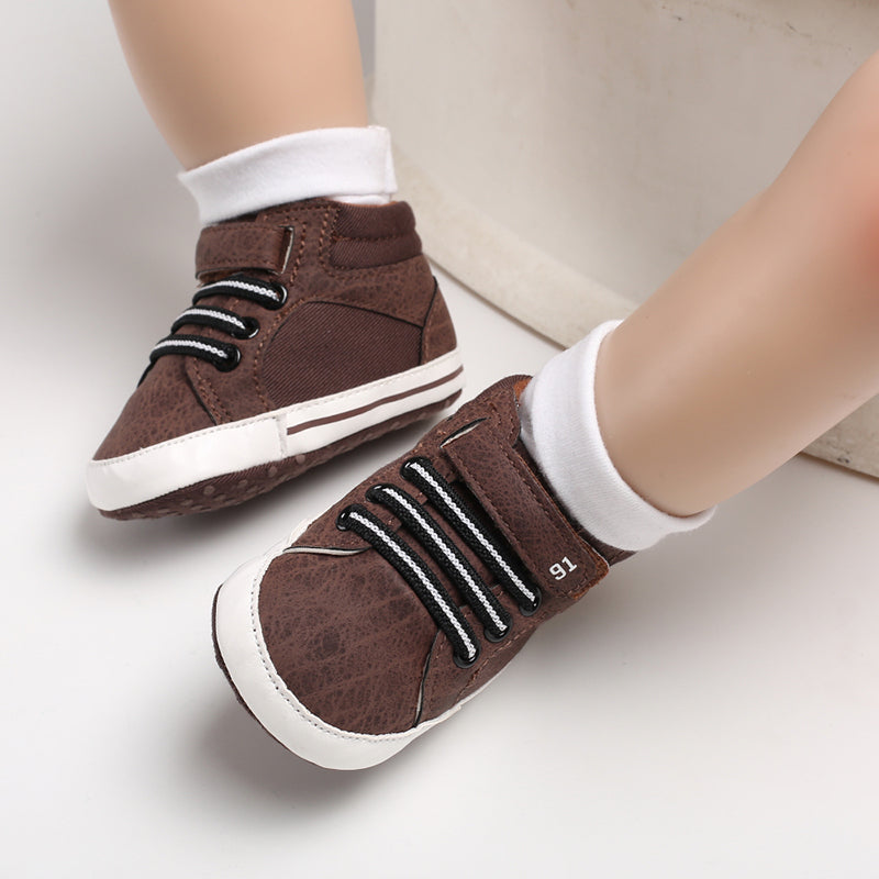 Unisex Baby Girls Boys Shoes Infant Soft Sole Canvas Newborn First Walkers High Top Anti-Slip Sneakers