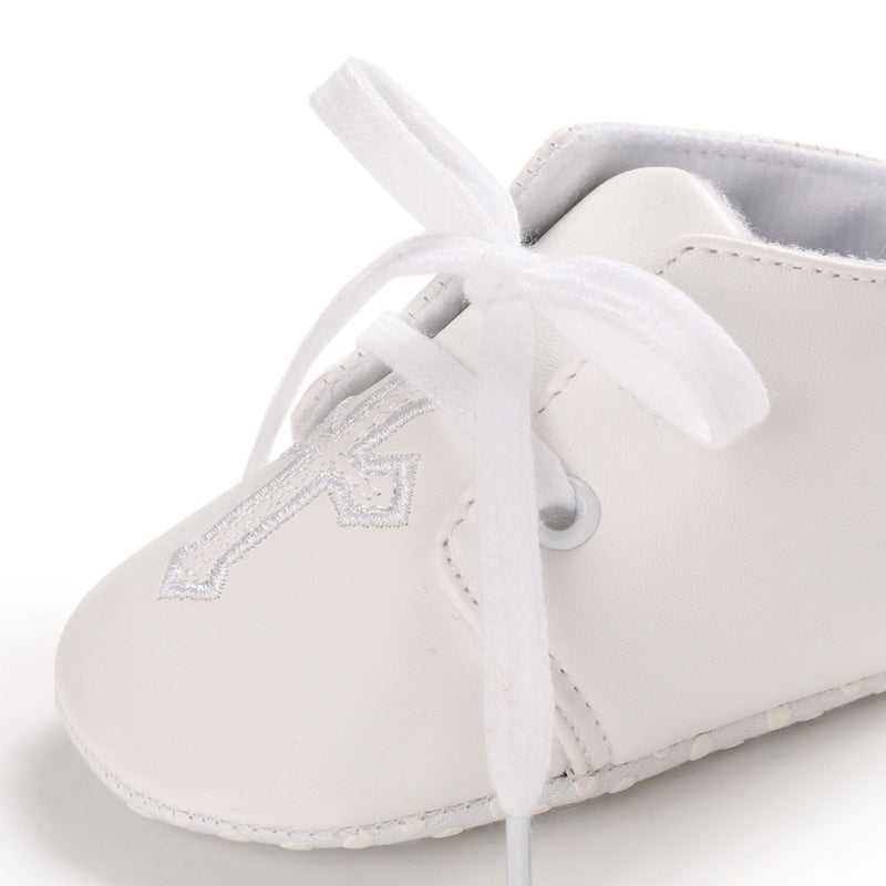 Baby Cotton Shoes Infant Soft-Sole Booties with Cross Embroidery for Newborns to 18 Months