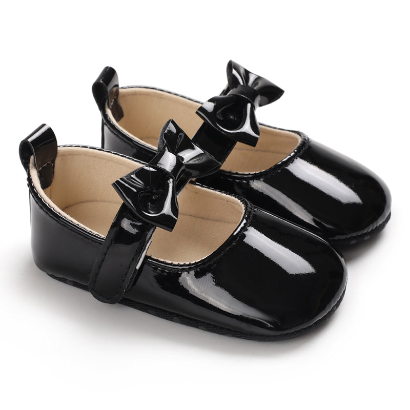 Infant Baby Girls Soft Sole Bowknot Princess Wedding Dress Mary Jane Flats Prewalker Newborn Light Baby Sneaker Shoes