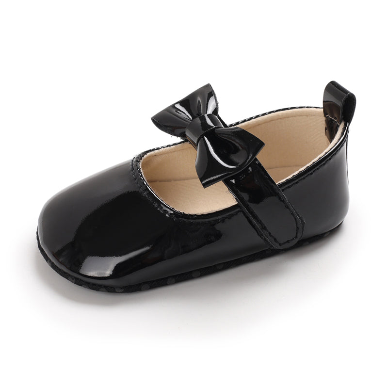 Infant Baby Girls Soft Sole Bowknot Princess Wedding Dress Mary Jane Flats Prewalker Newborn Light Baby Sneaker Shoes