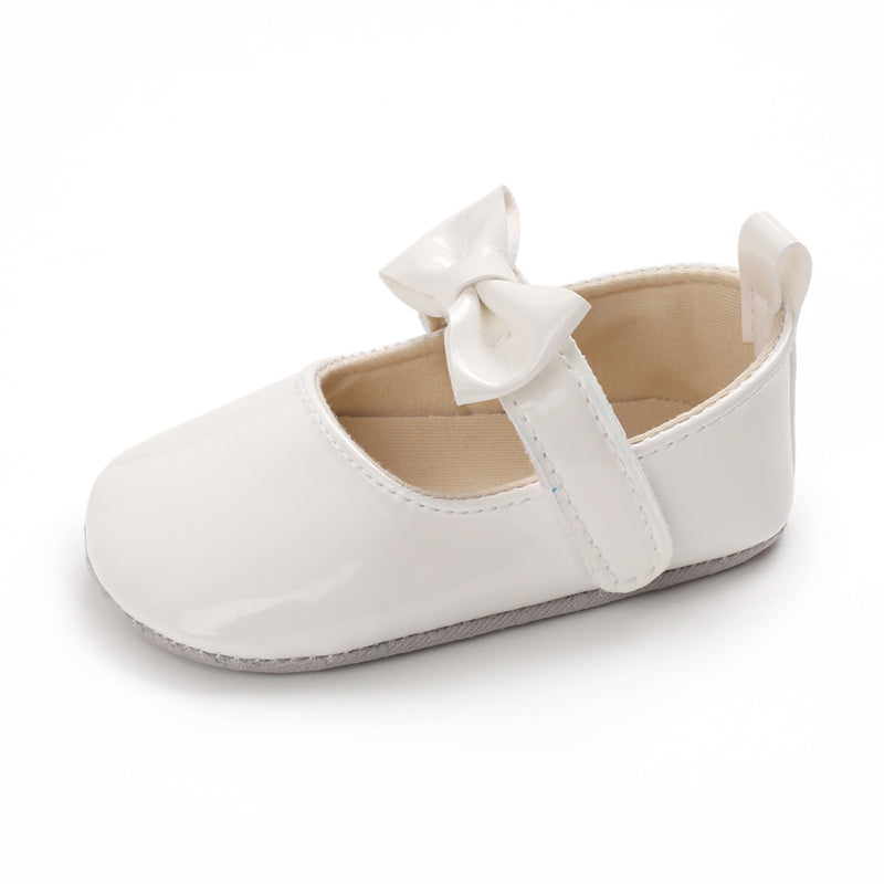 Infant Baby Girls Soft Sole Bowknot Princess Wedding Dress Mary Jane Flats Prewalker Newborn Light Baby Sneaker Shoes
