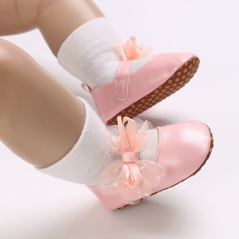 Baby Infant Girls Soft Sole Floral Princess Mary Jane Shoes Prewalker Wedding Dress Shoes