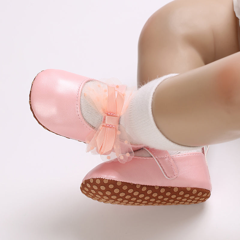 Baby Infant Girls Soft Sole Floral Princess Mary Jane Shoes Prewalker Wedding Dress Shoes