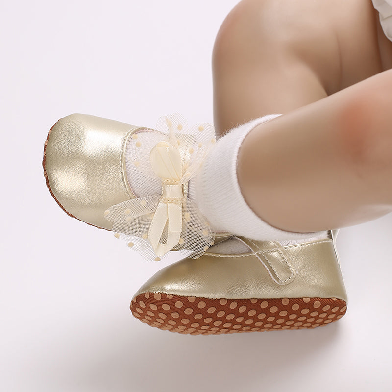 Baby Infant Girls Soft Sole Floral Princess Mary Jane Shoes Prewalker Wedding Dress Shoes