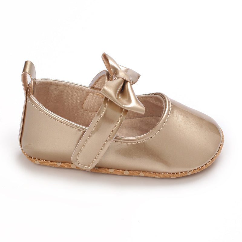 Infant Baby Girls Soft Sole Bowknot Princess Wedding Dress Mary Jane Flats Prewalker Newborn Light Baby Sneaker Shoes