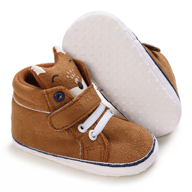 Fox Soft Sole Leather Baby Crib Shoes Infant Toddler Prewalkers