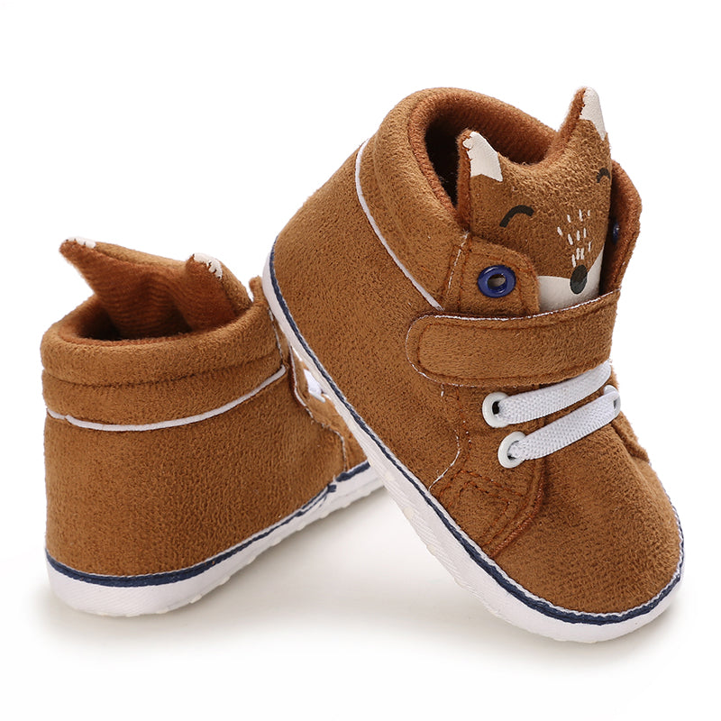 Fox Soft Sole Leather Baby Crib Shoes Infant Toddler Prewalkers