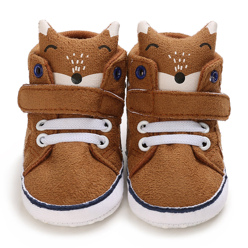 Fox Soft Sole Leather Baby Crib Shoes Infant Toddler Prewalkers
