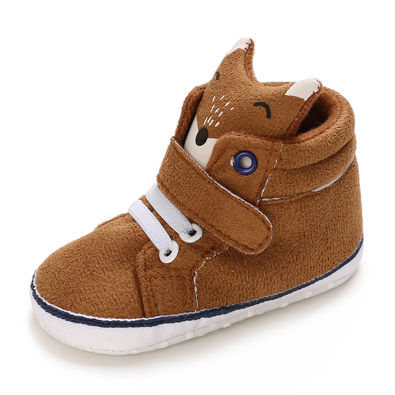 Fox Soft Sole Leather Baby Crib Shoes Infant Toddler Prewalkers