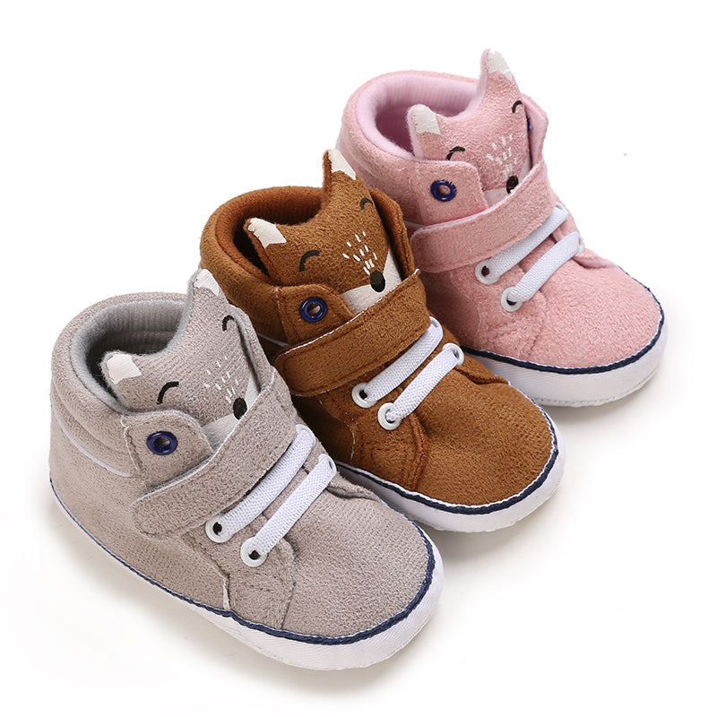 Fox Soft Sole Leather Baby Crib Shoes Infant Toddler Prewalkers