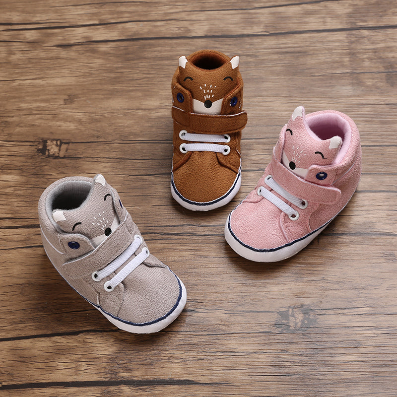 Fox Soft Sole Leather Baby Crib Shoes Infant Toddler Prewalkers