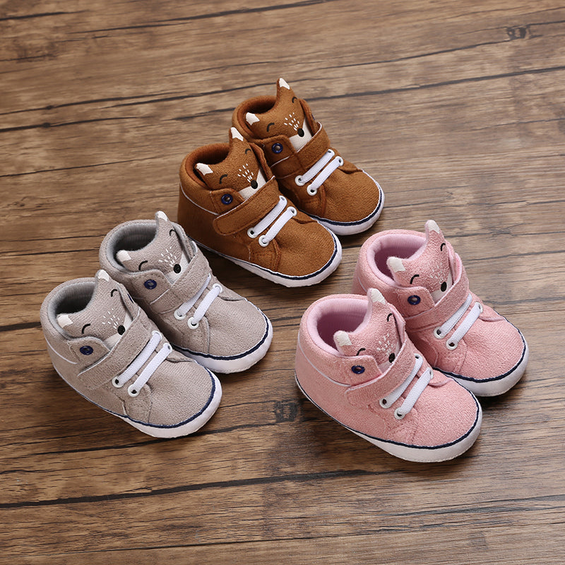 Fox Soft Sole Leather Baby Crib Shoes Infant Toddler Prewalkers