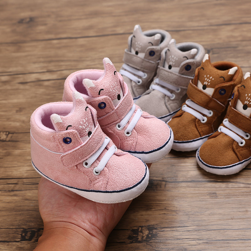 Fox Soft Sole Leather Baby Crib Shoes Infant Toddler Prewalkers