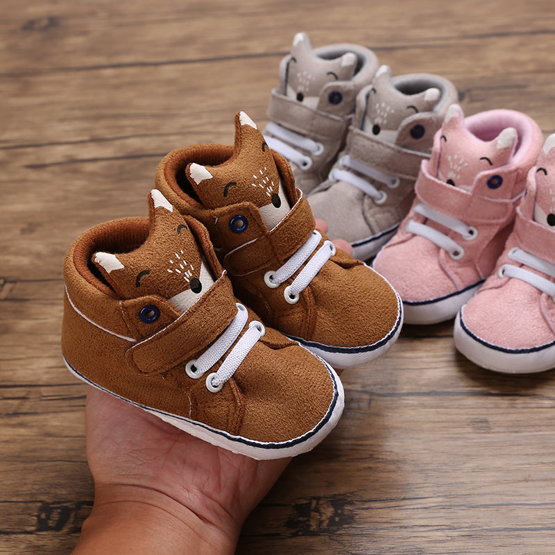 Fox Soft Sole Leather Baby Crib Shoes Infant Toddler Prewalkers