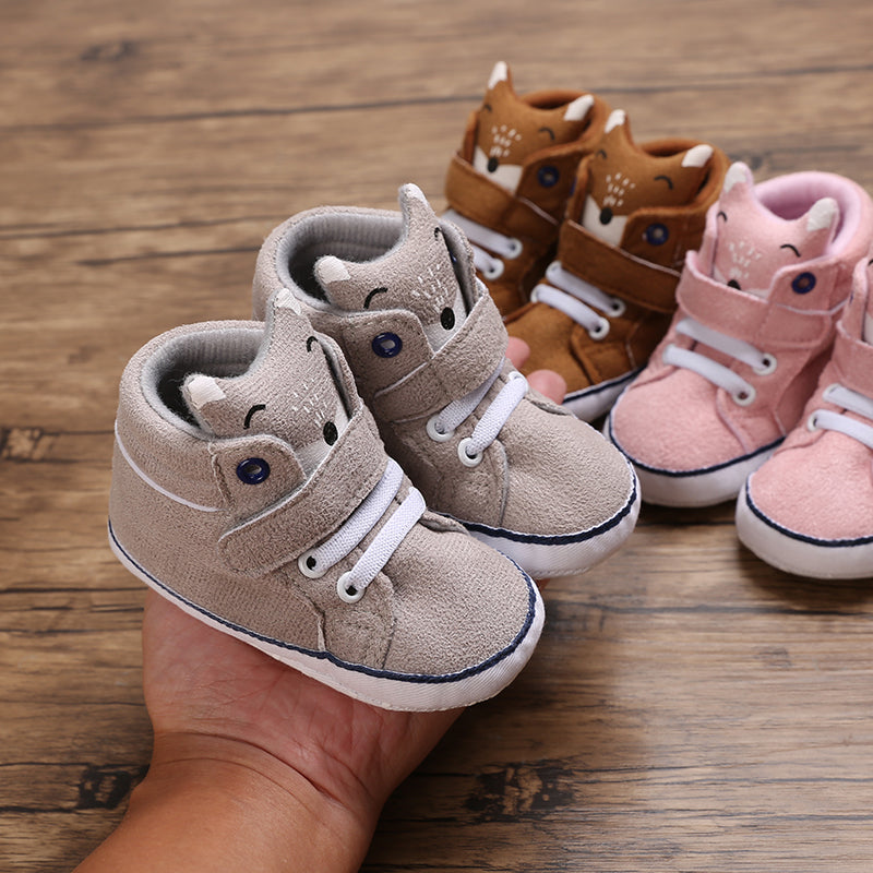 Fox Soft Sole Leather Baby Crib Shoes Infant Toddler Prewalkers