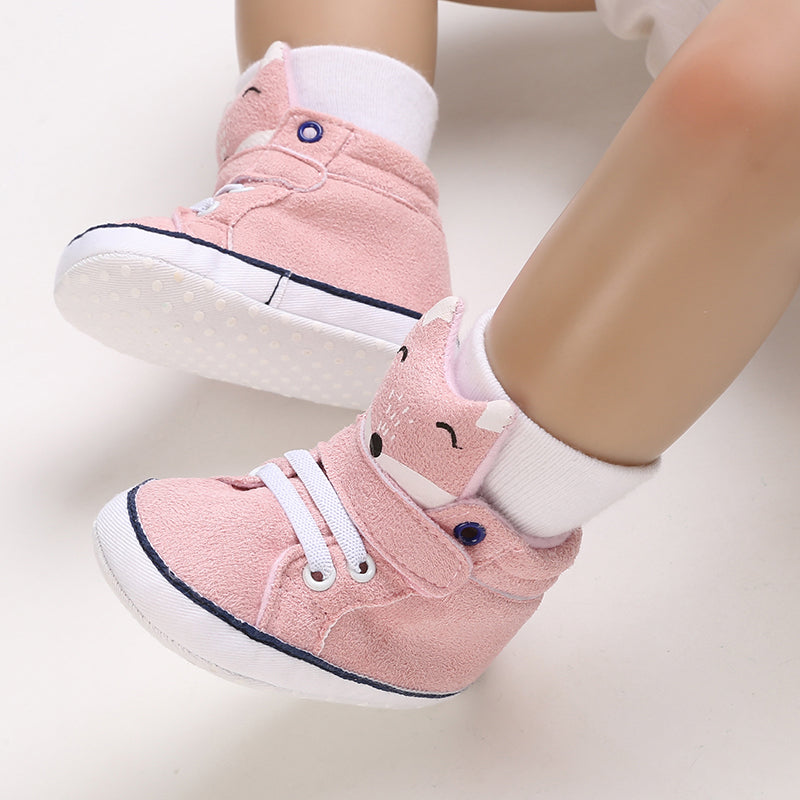 Fox Soft Sole Leather Baby Crib Shoes Infant Toddler Prewalkers