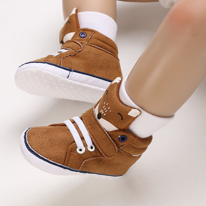 Fox Soft Sole Leather Baby Crib Shoes Infant Toddler Prewalkers