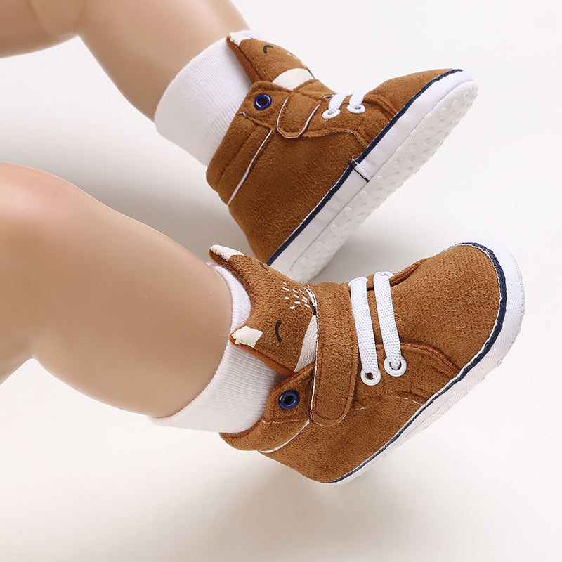 Fox Soft Sole Leather Baby Crib Shoes Infant Toddler Prewalkers