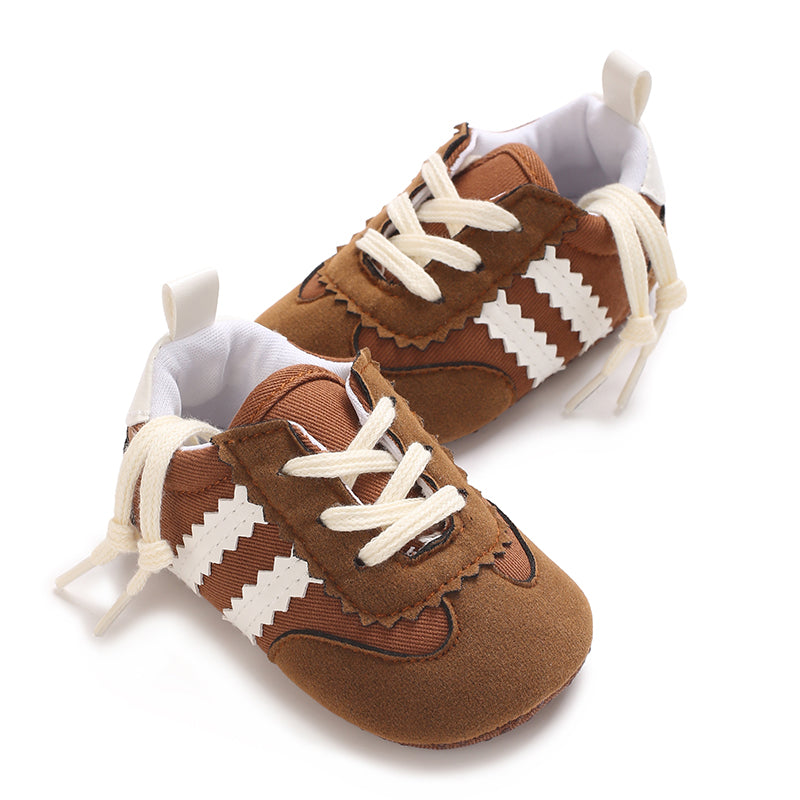 Newbron Baby Boys Girls Suede Leather Rubber Sole Walking Shoes Toddler Non-Slip First Walkers Infant Slippers Crib Shoes