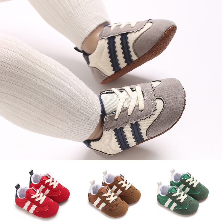 Newbron Baby Boys Girls Suede Leather Rubber Sole Walking Shoes Toddler Non-Slip First Walkers Infant Slippers Crib Shoes