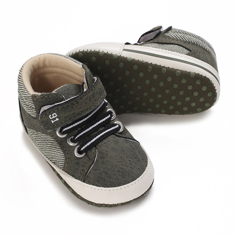 Unisex Baby Girls Boys Shoes Infant Soft Sole Canvas Newborn First Walkers High Top Anti-Slip Sneakers
