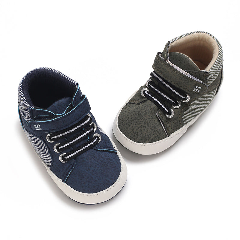 Unisex Baby Girls Boys Shoes Infant Soft Sole Canvas Newborn First Walkers High Top Anti-Slip Sneakers